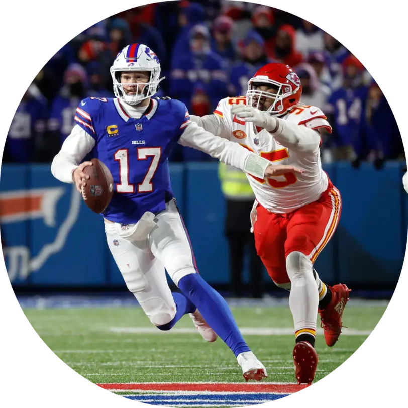 Josh Allen during Chiefs Bills game