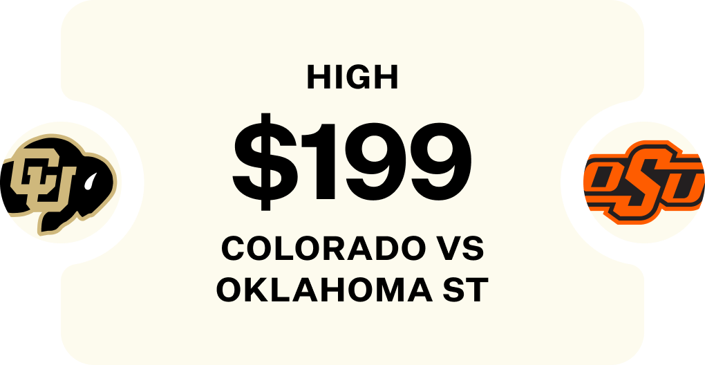 Graphic Showing Colorado vs Oklahoma State at $199