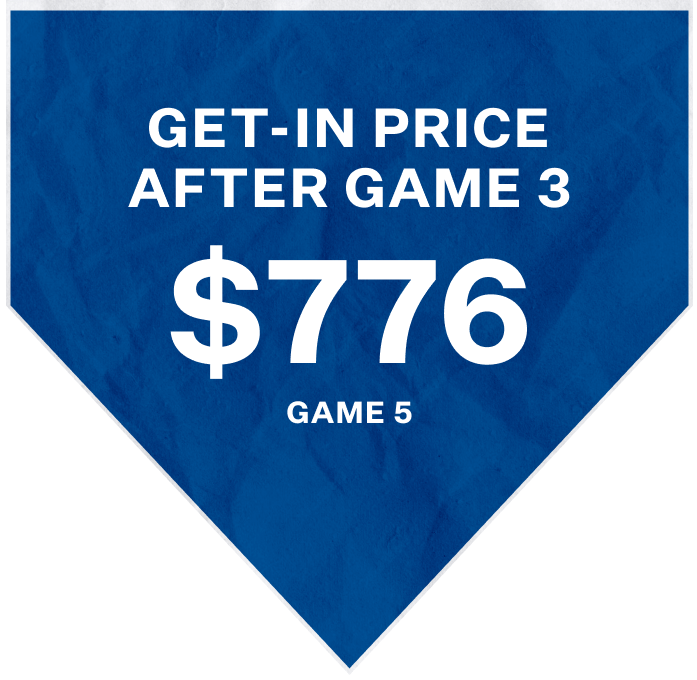 Graphic Showing The Get-In Price of $776 for Game 5 of the 2024 World Series after game 3