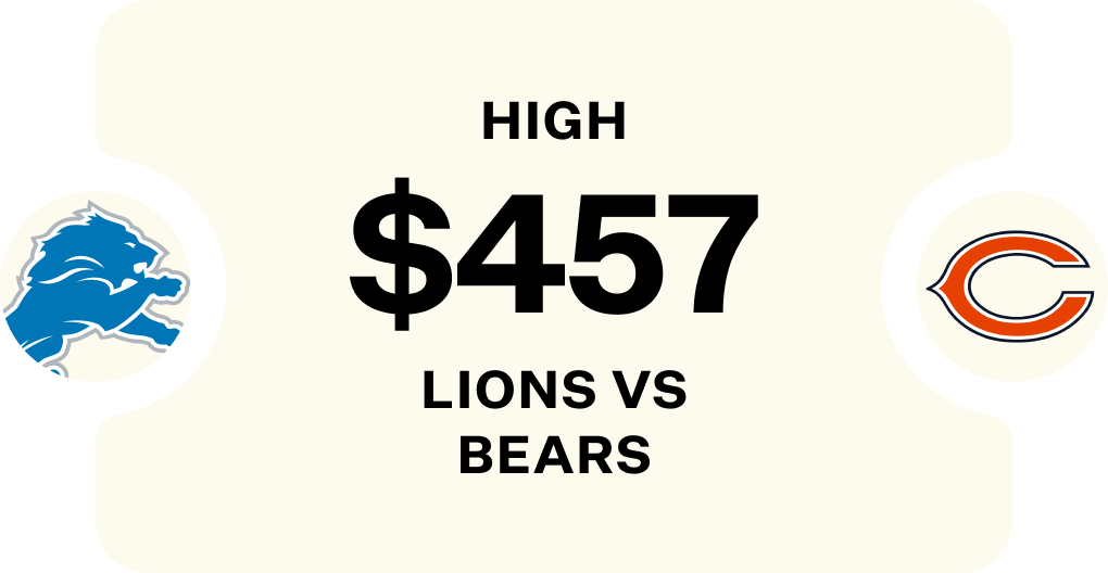 Graphic Showing Lions vs Bears at $457