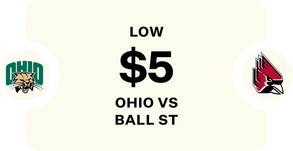 Graphic Showing Ohio vs Ball State at $5