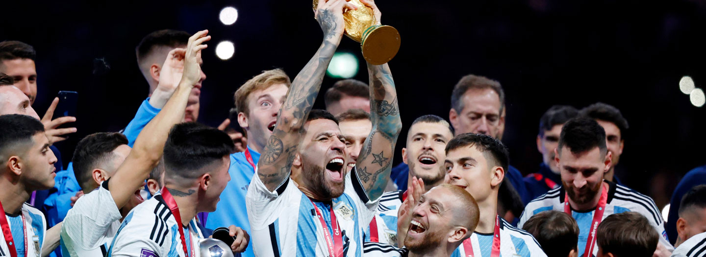 Argentina Holding World Cup Trophy 