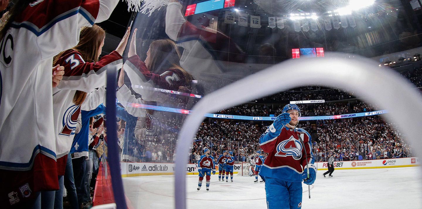 courtside view of a NHL game