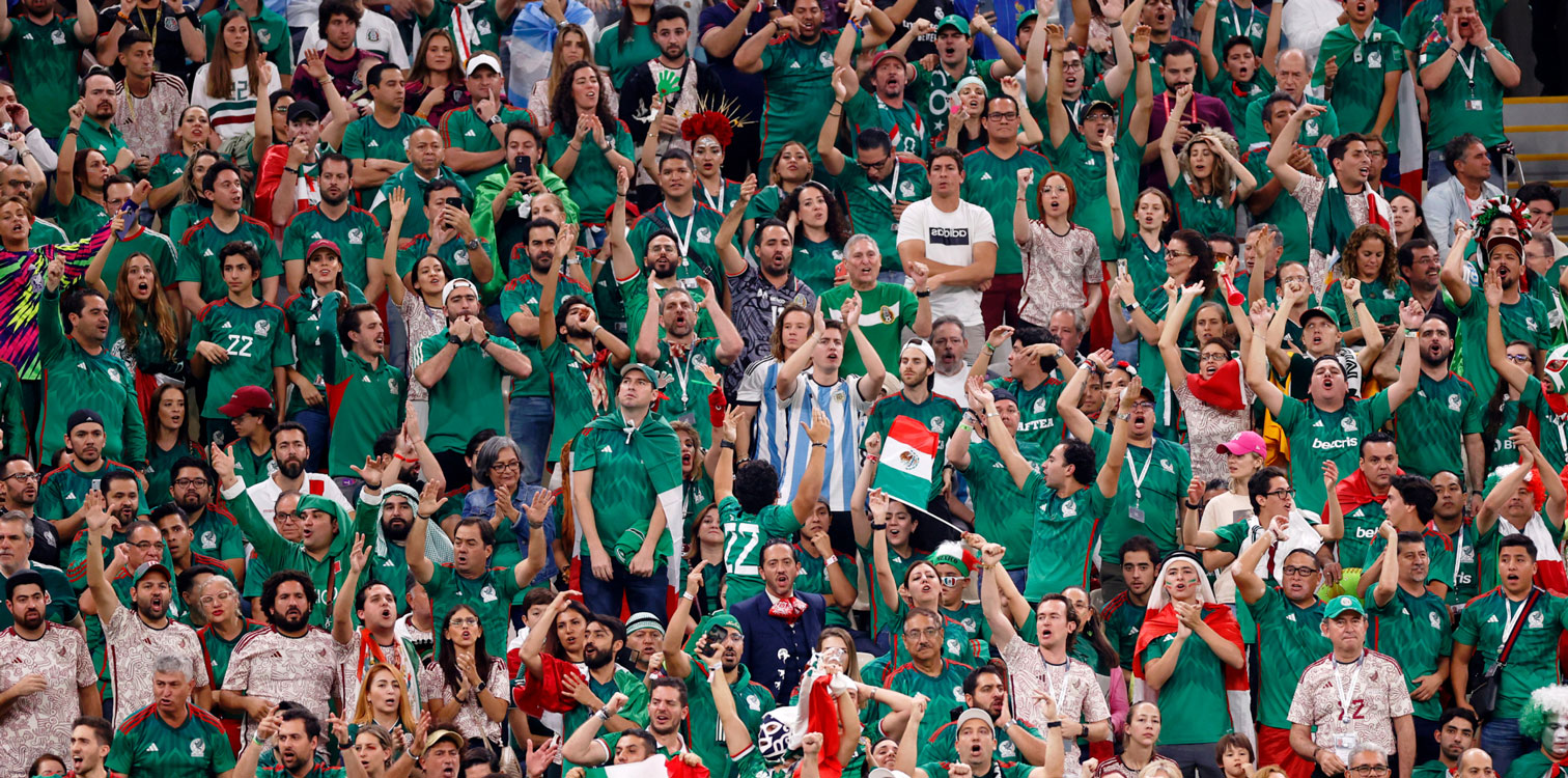 Fans cheering for the Mexico National Football team