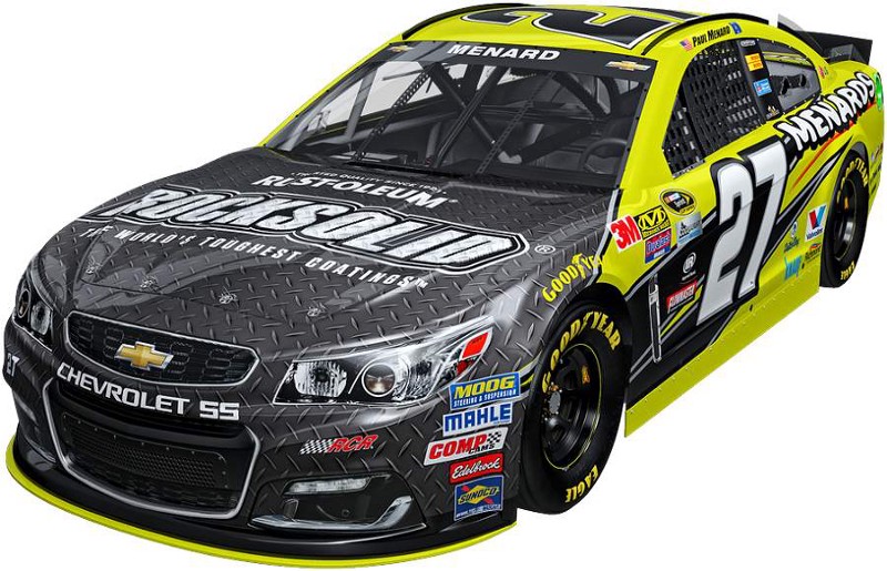 Menard's Rust-oleum sponsored car. Image via jayski.com