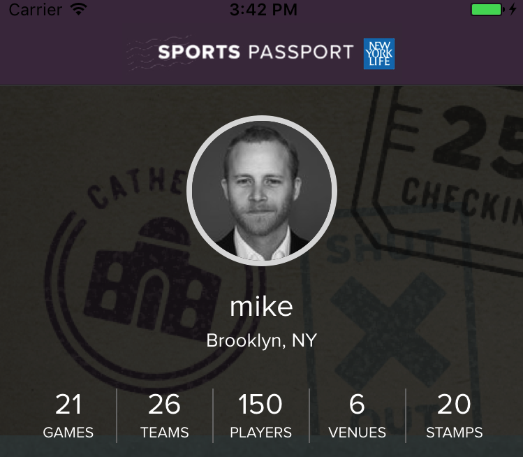 After signing up, Sports Passport creates your virtual passport. Image via Peter Robert Casey