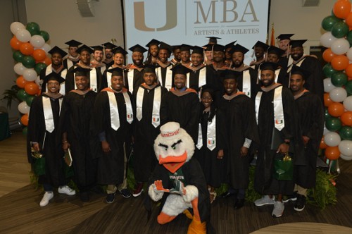 In 2016, Miami's Executive MBA for Artists and Athletes saw more than 30 current and former NFL players graduate in the inaugural class of the program. Photo via the University of Miami