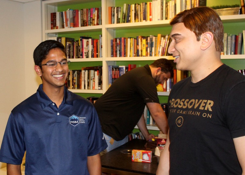 Sanjit (left) with Vasu Kulkarni (right), CEO of Krossover. Photo via Bailey Weigel