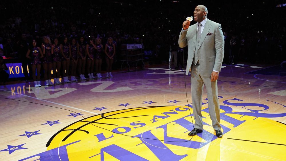 Magic Johnson will try to dig the Lakers out of mediocrity. Photo via NBA.com