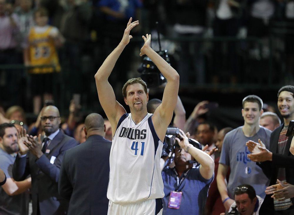 After Nowitzki's historic night, ABInBev helped him celebrate by sending him 30k cans of Bud Light. (RONALD MARTINEZ/GETTY IMAGES)