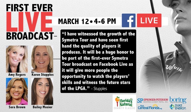 With a broadcast team that includes Amy Rogers, Karen Stupples, Sara Brown and Bailey Mosier the stream will run from 4-6pm EST on the LPGA’s Facebook page and take viewers through the final round of the Florida’s Natural Charity Classic. Photo via the Symetra Tour