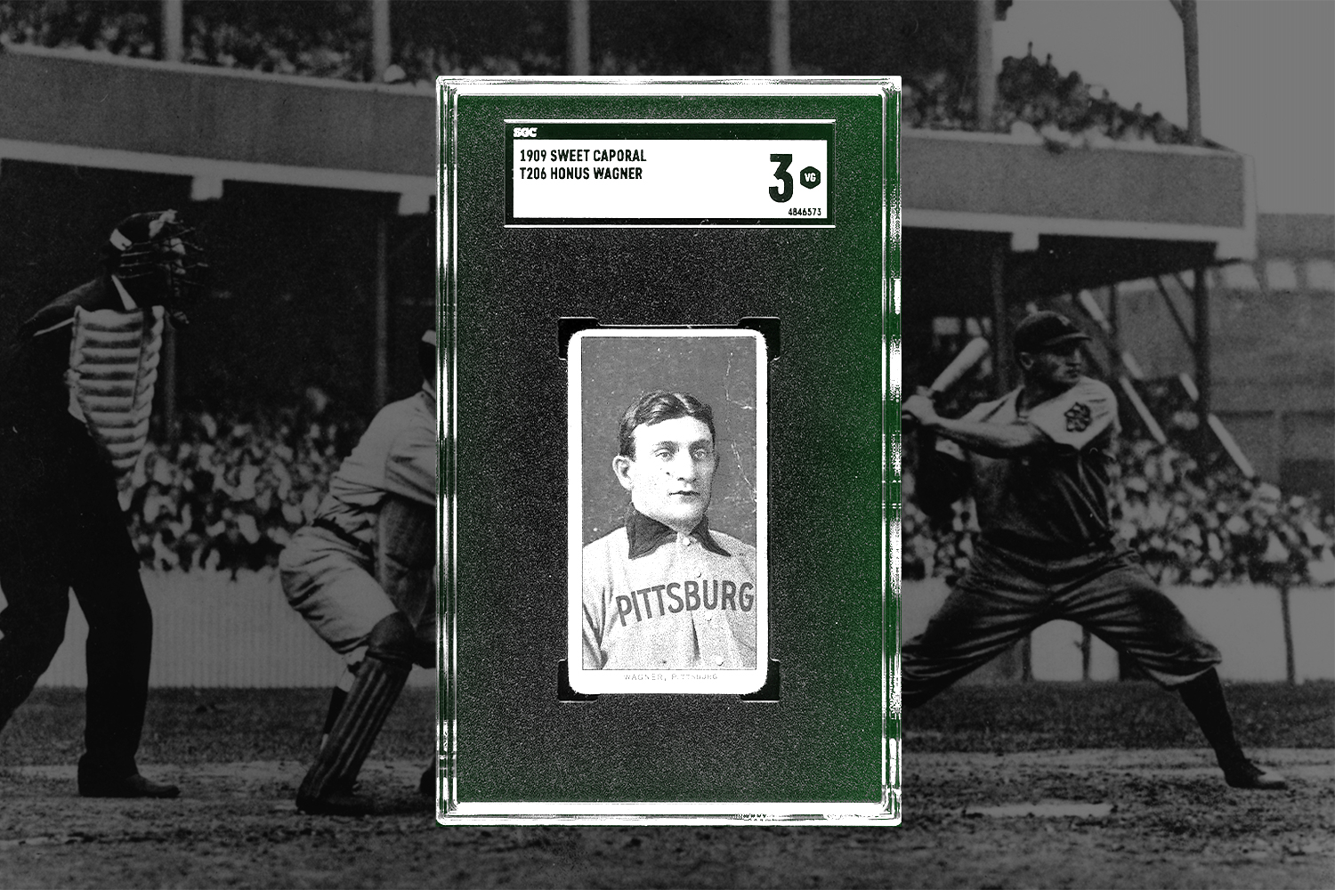 Rare Honus Wagner baseball card sells for record $6.6 million at