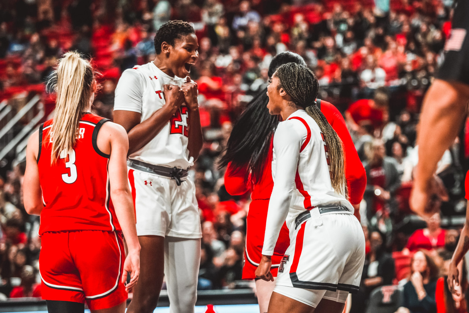 Texas-Tech-womens-basketball-players-celebrate