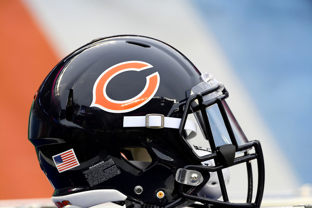 A Chicago Bears helmet.