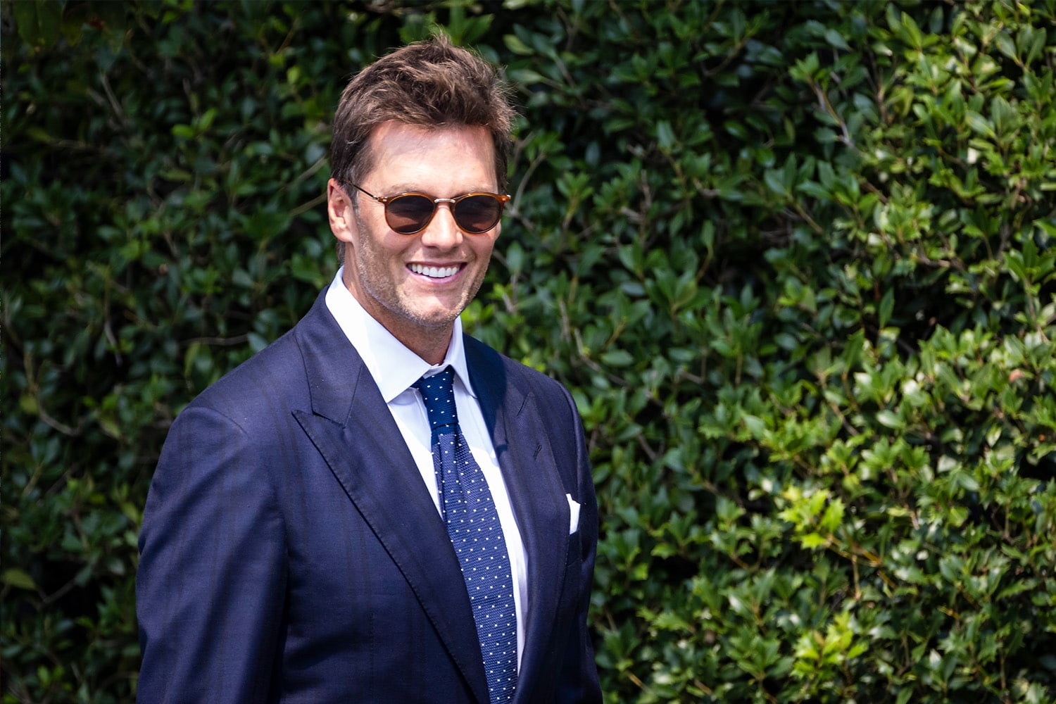 Tom Brady wearing sunglasses.