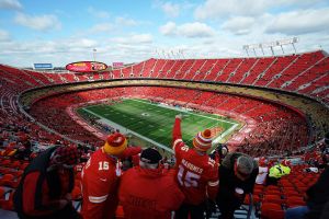Fans arrive at Arrowhead Stadium ahead of Kansas City Chiefs game