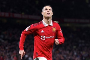 Manchester United star Cristiano Ronaldo stares into crowd during game