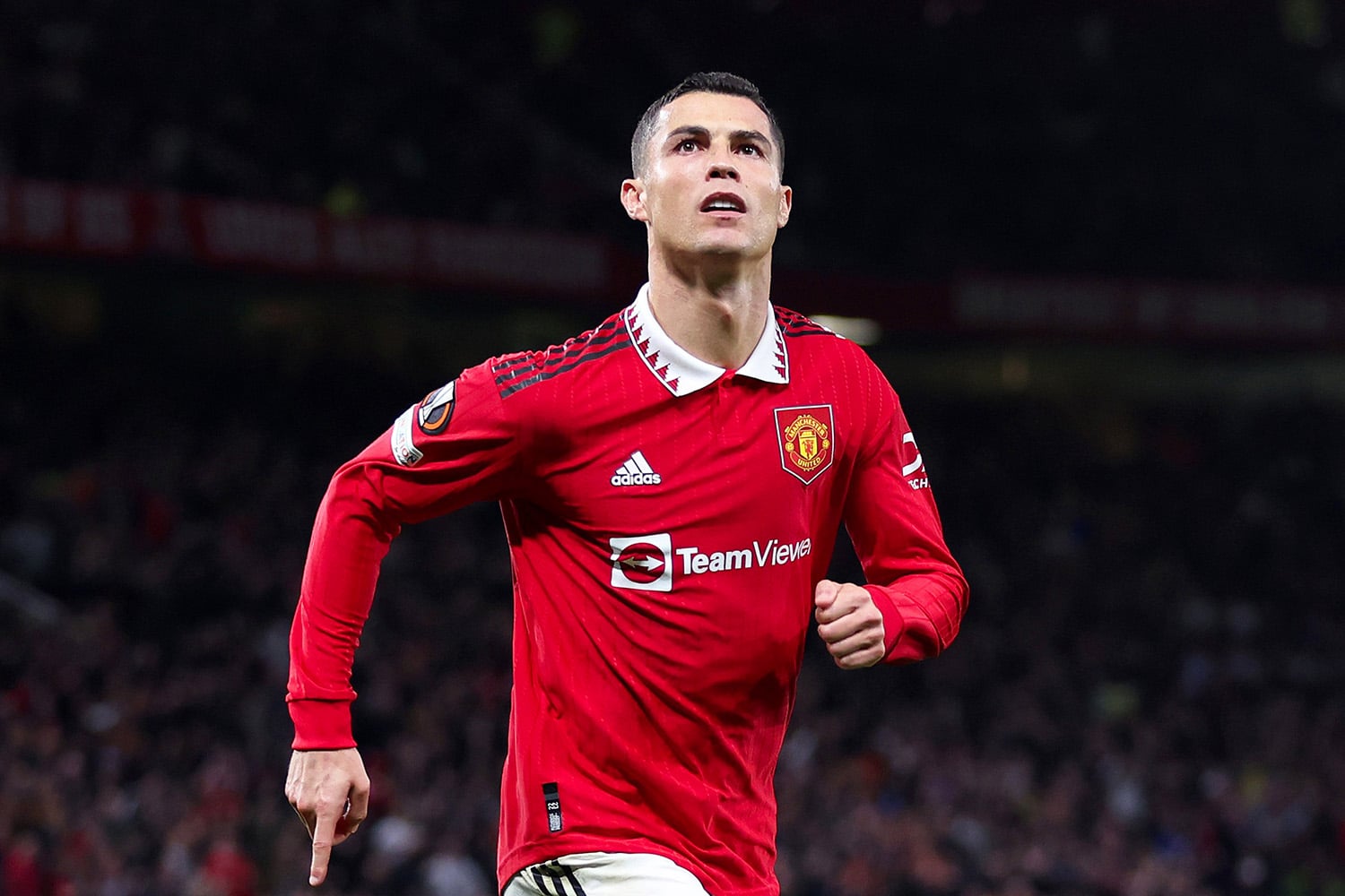 Manchester United star Cristiano Ronaldo stares into crowd during game