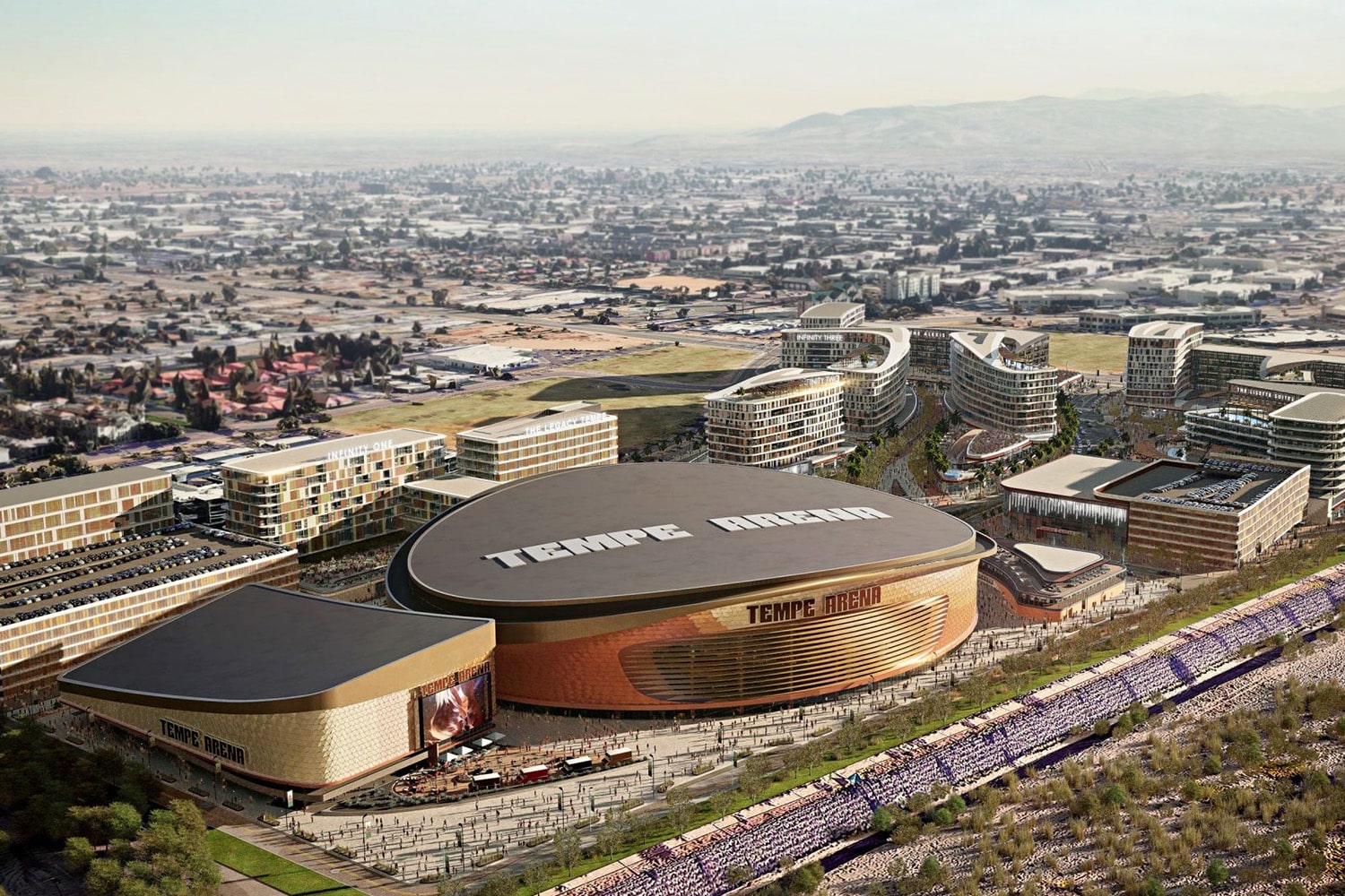 Renderings of new Arizona Coyotes stadium in Tempe