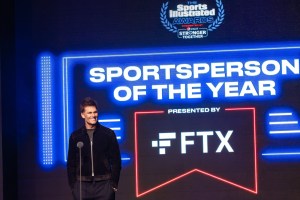 Tom Brady accepts Sports Person of the Year award in front of FTX sponsorship