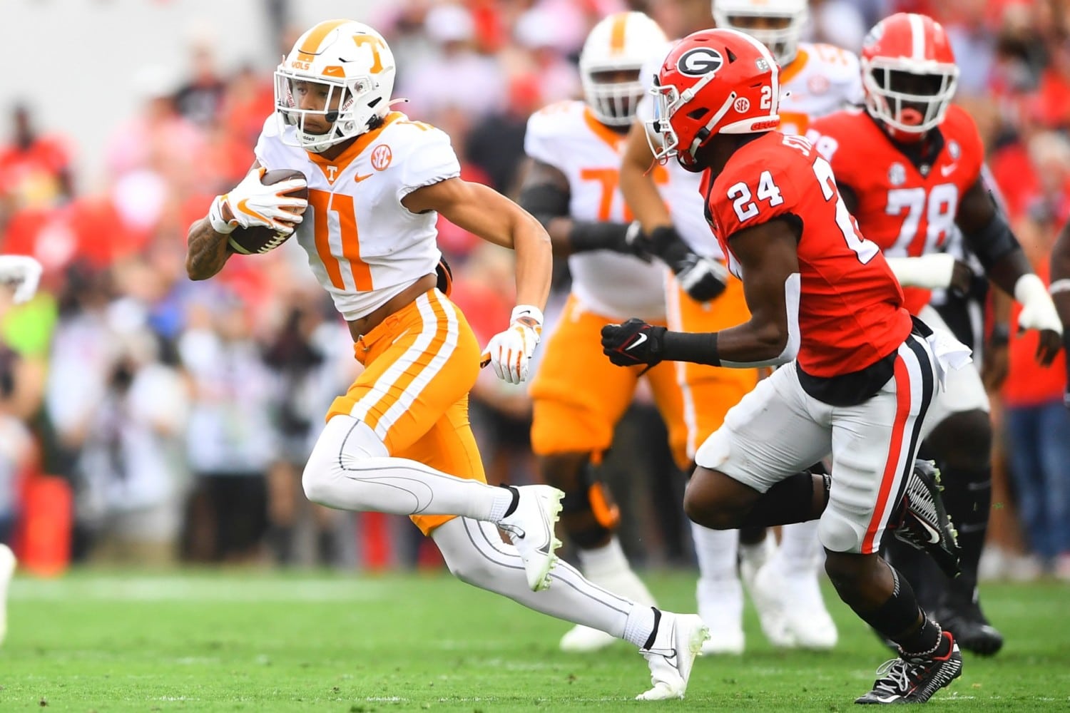 Tennessee football score updates vs. Georgia from Sanford Stadium