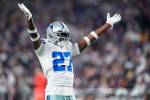 Dallas Cowboys safety Jayron Kearse celebrates after breaking up pass