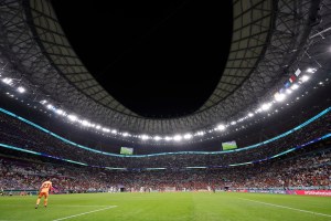 Field level view of match during 2022 Qatar World Cup