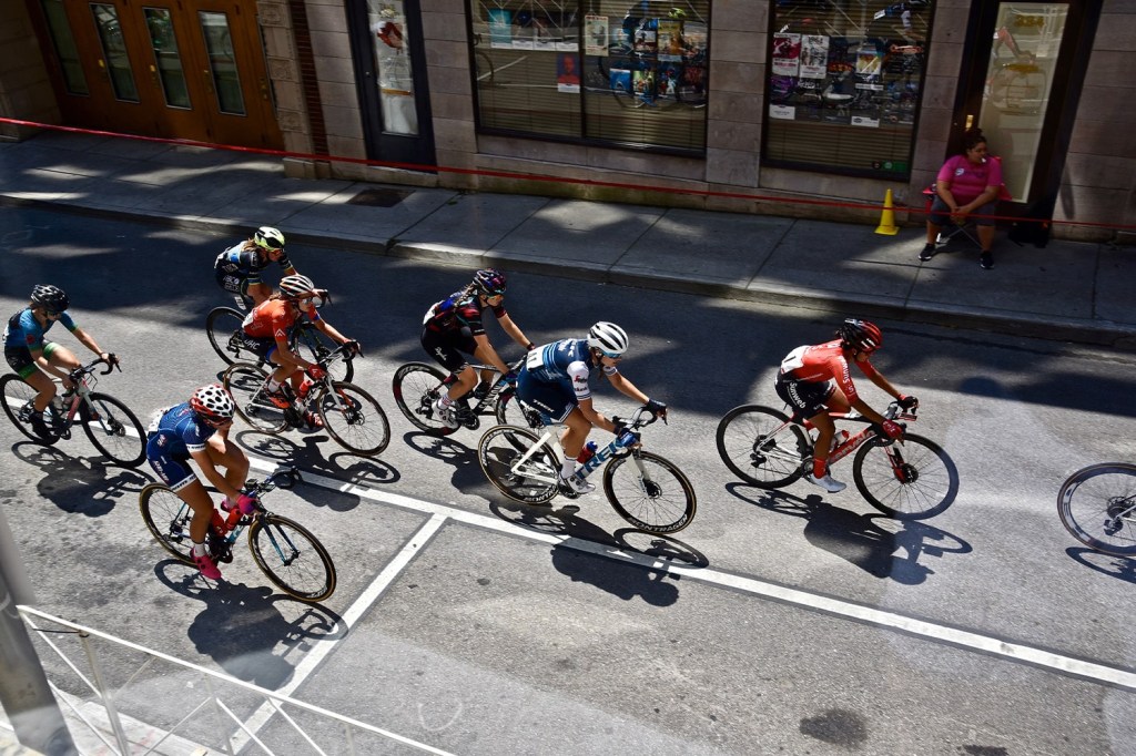 Men compete during a National Cycling League race