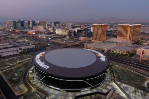 Arial view of Allegiant Stadium in Las Vegas