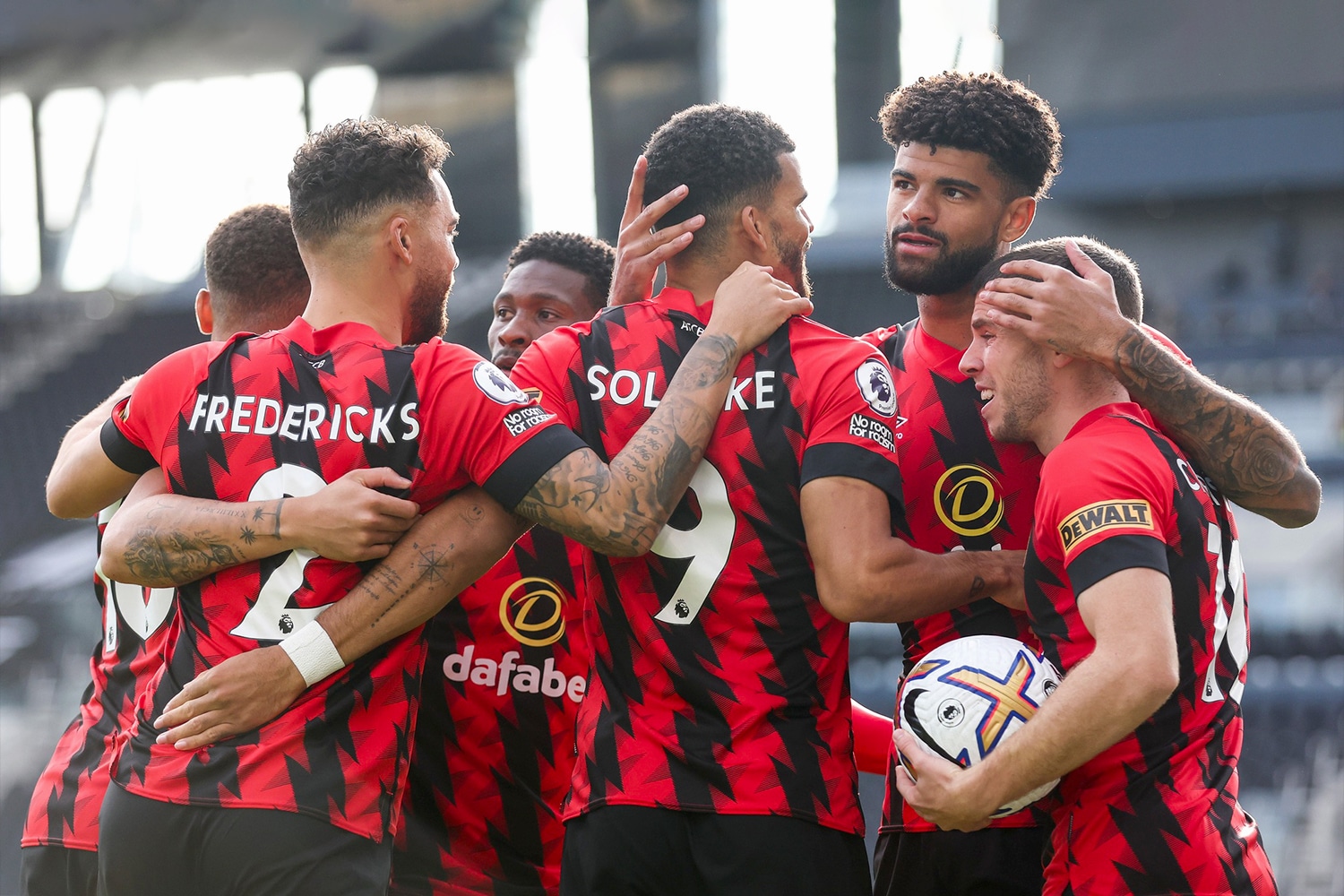 AFC Bournemouth celebrate after scoring goal