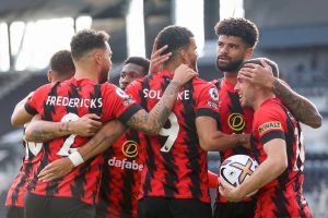 AFC Bournemouth celebrate after scoring goal