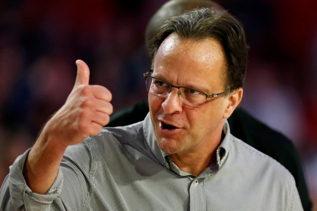 Former mens college basketball coach Tom Crean gives thumbs up