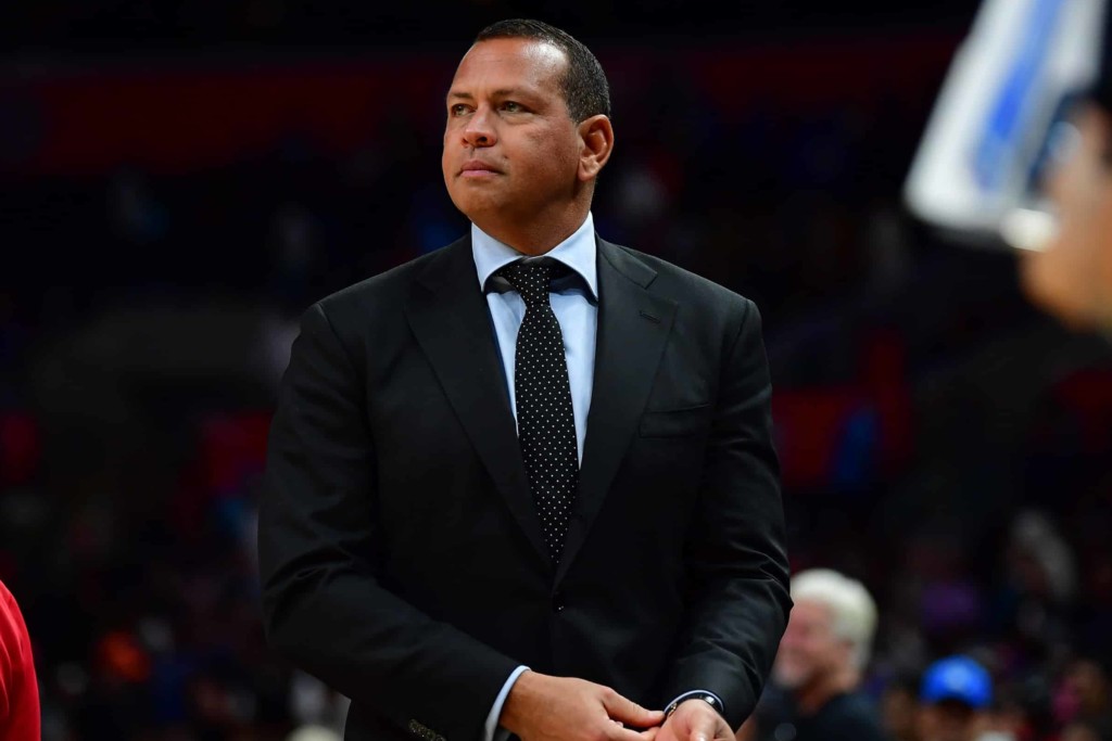 Minnesota Timberwolves owner A-Rod stands court side