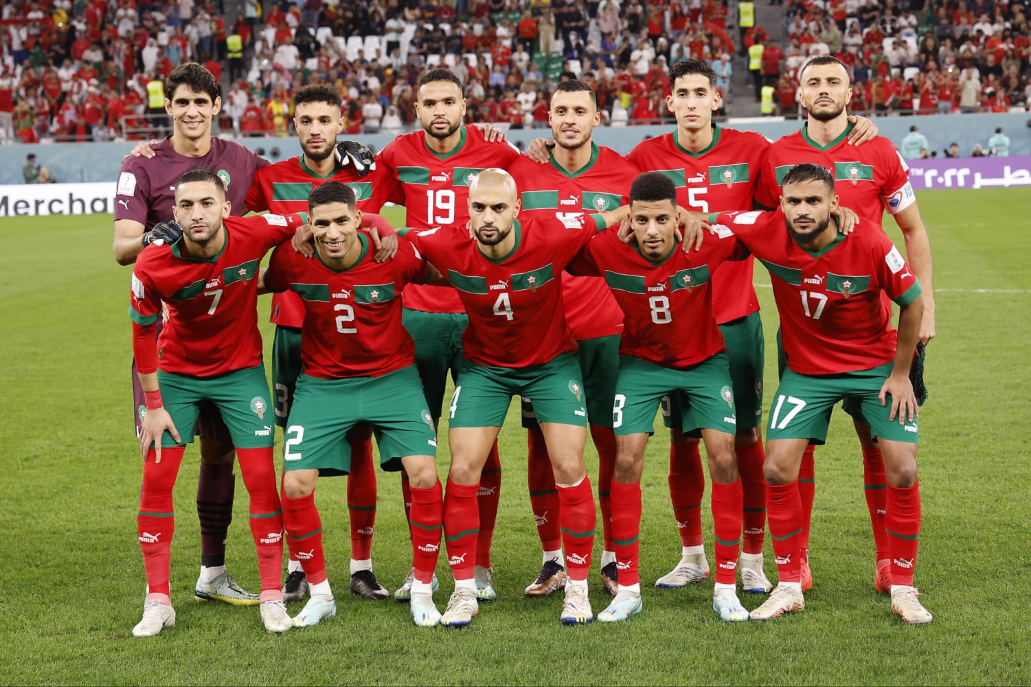 Morocco's starting line-up against France in the World Cup semi-final