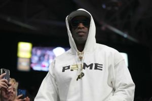 Colorado head coach Deion Sanders attends Buffaloes mens basketball game