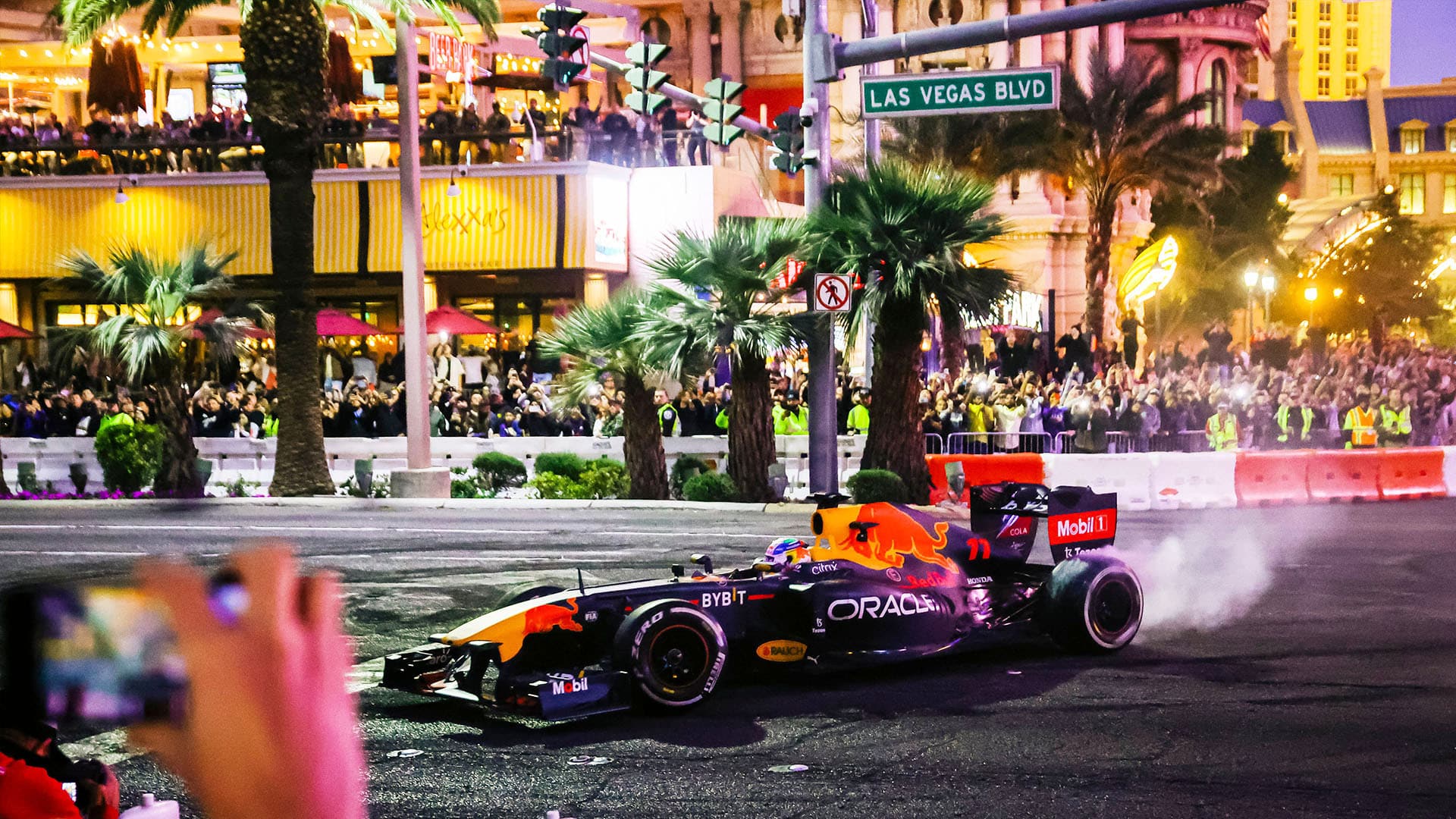 Formula 1 car on streets of Las Vegas