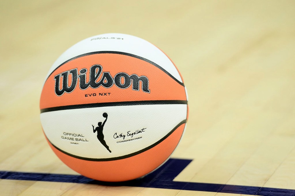A close up of a WNBA basketball