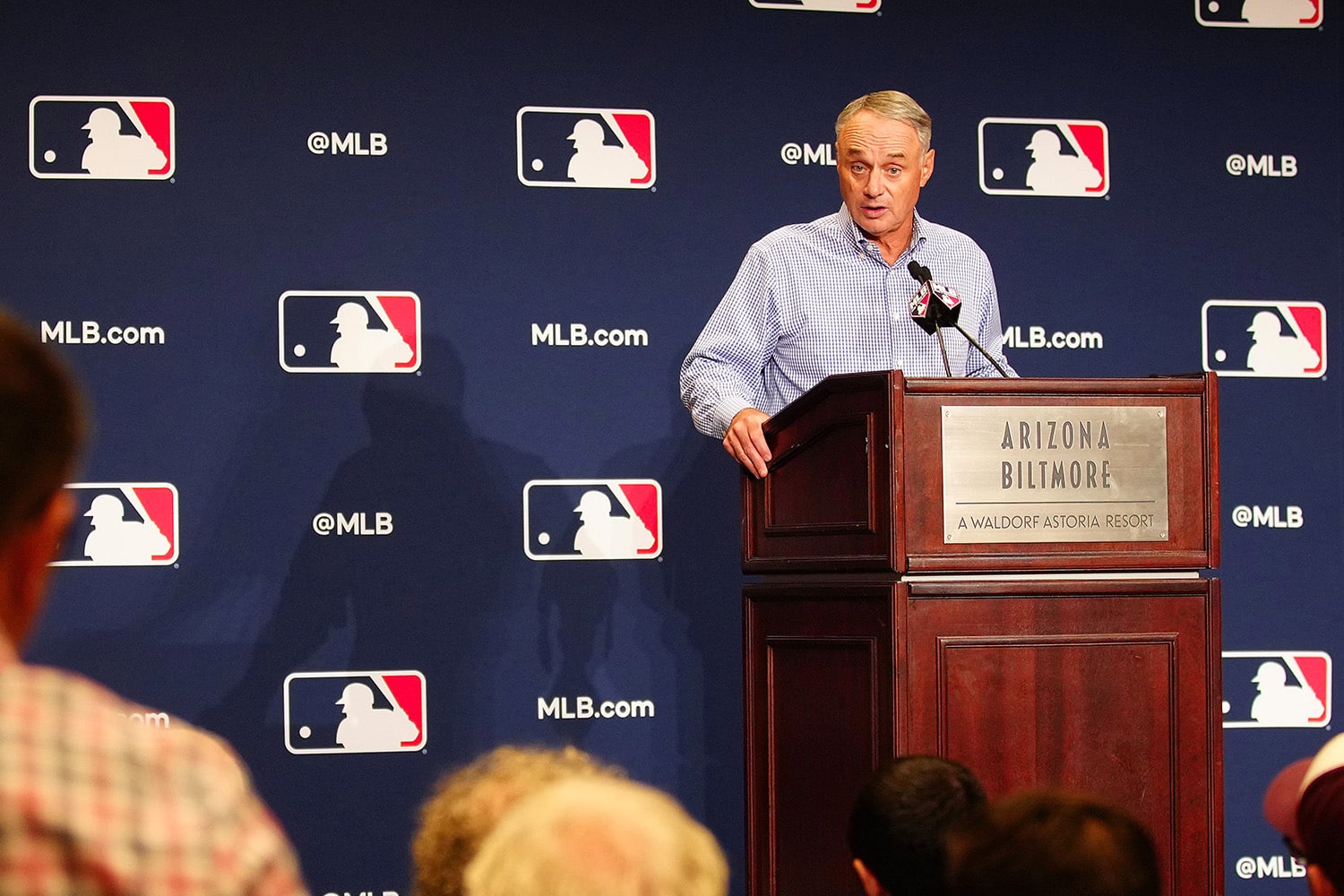 MLB Commissioner Rob Manfred speaks to the press.