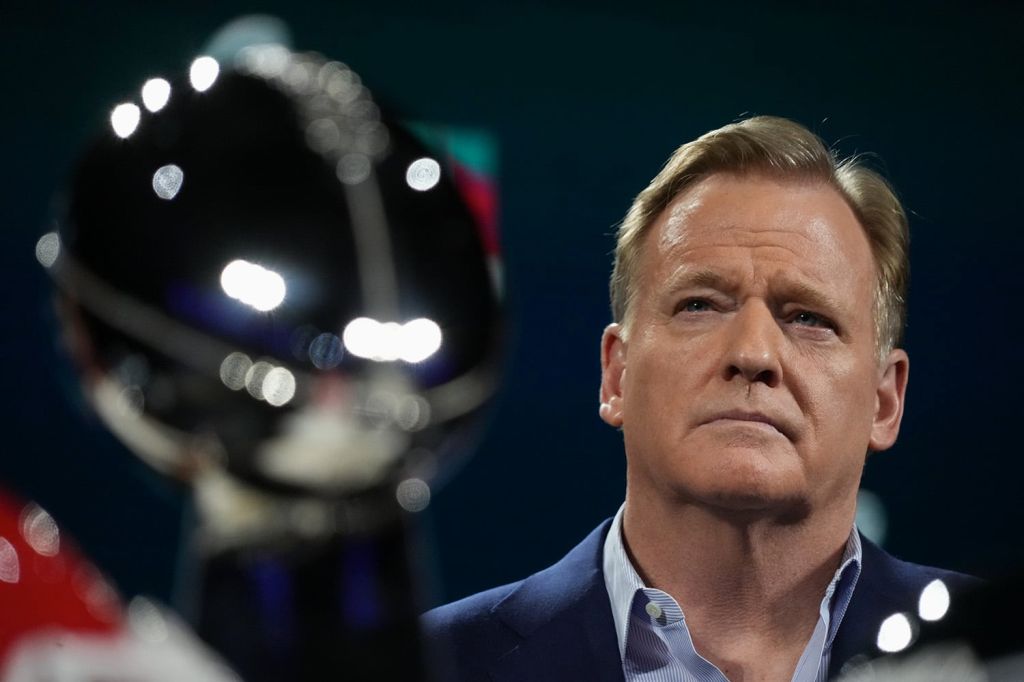 A closeup of Roger Goodell