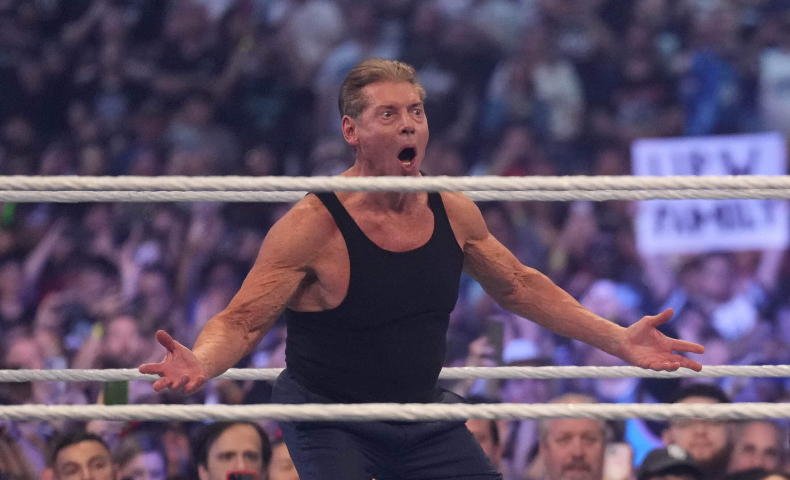 WWE president Vince McMahon at Wrestlemania.