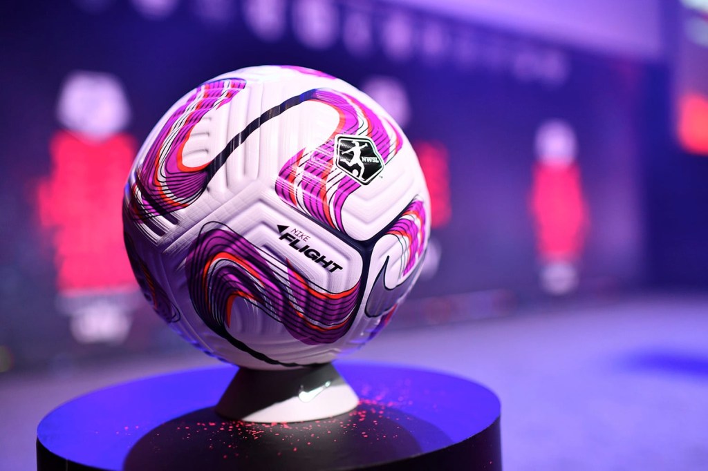 A view of the 2023-24 NWSL season match ball.