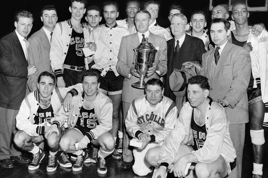 The double-champion 1950 CCNY men's basketball team.