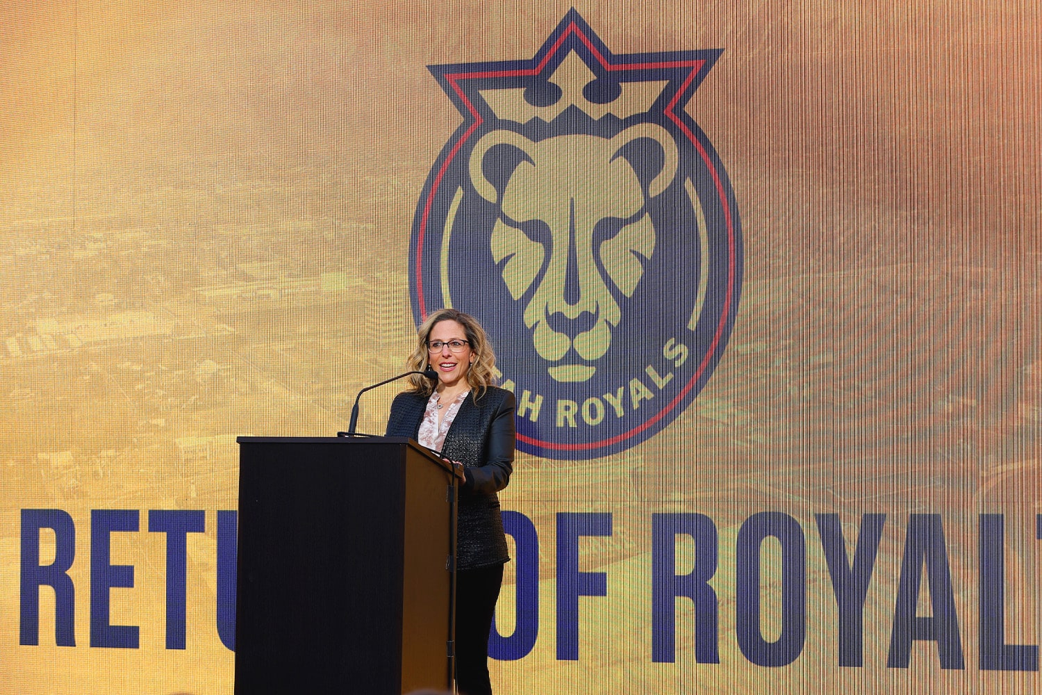 NWSL Commissioner Jessica Berman addresses the media about the Utah Royals FC