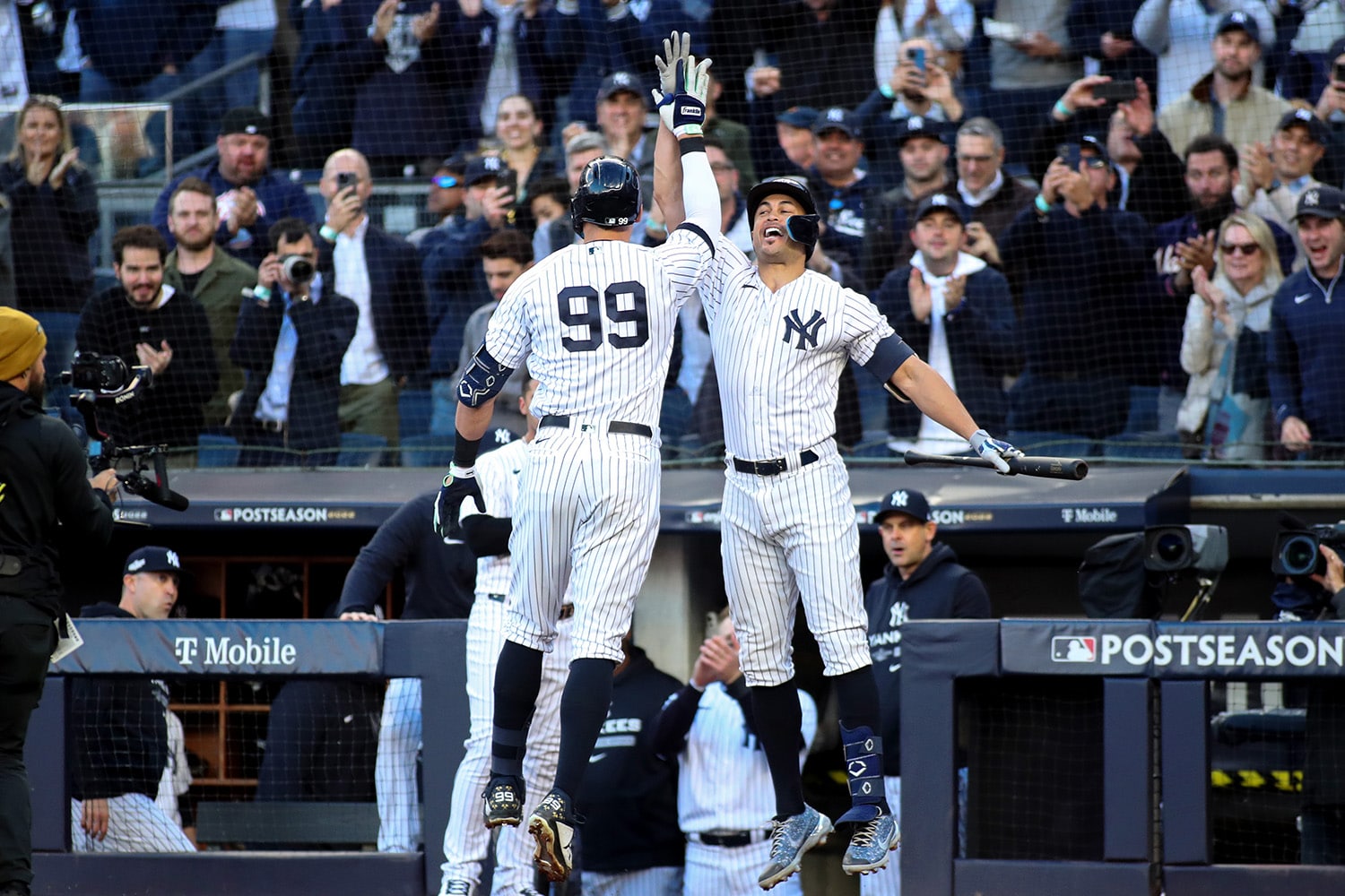 New York Yankees players Aaron Judge and Giancarlo Stanton