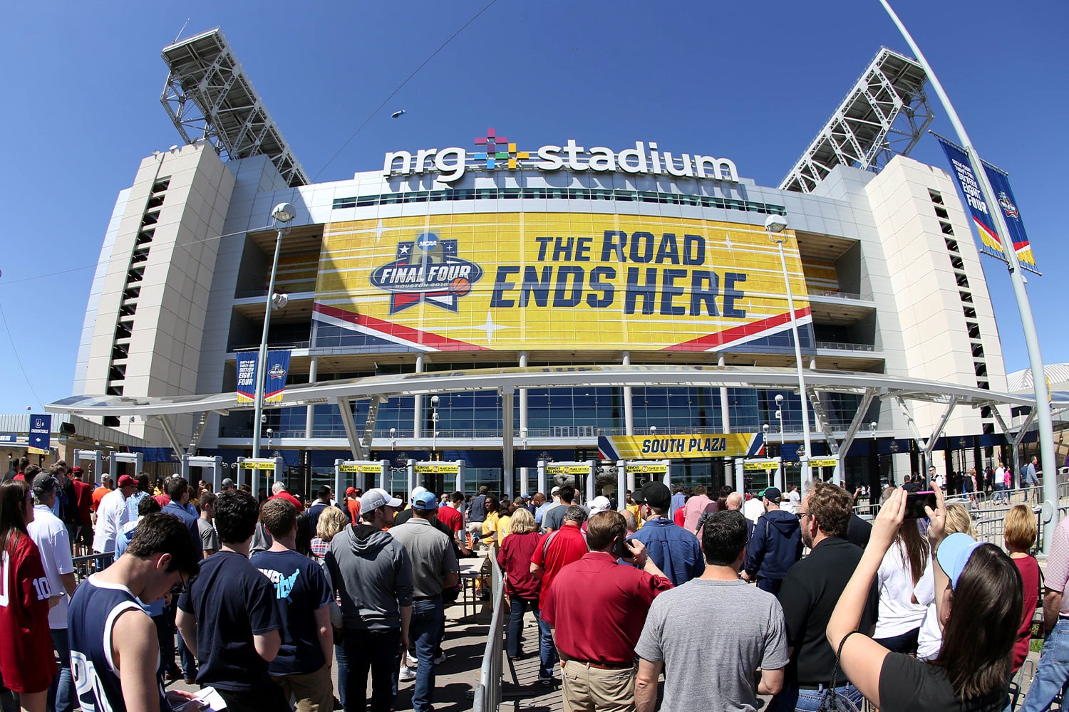 A general view of NRG Stadium and fans before the Final Four in Houston