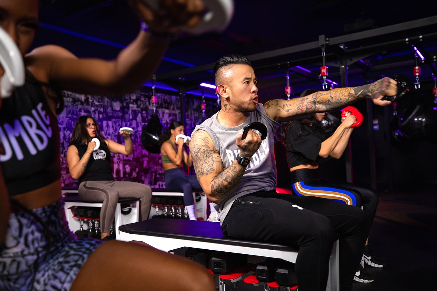 A boxing class by Xponential Fitness brand, Rumble.