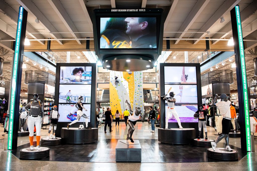 Interior of a Dick's Sporting Goods store.