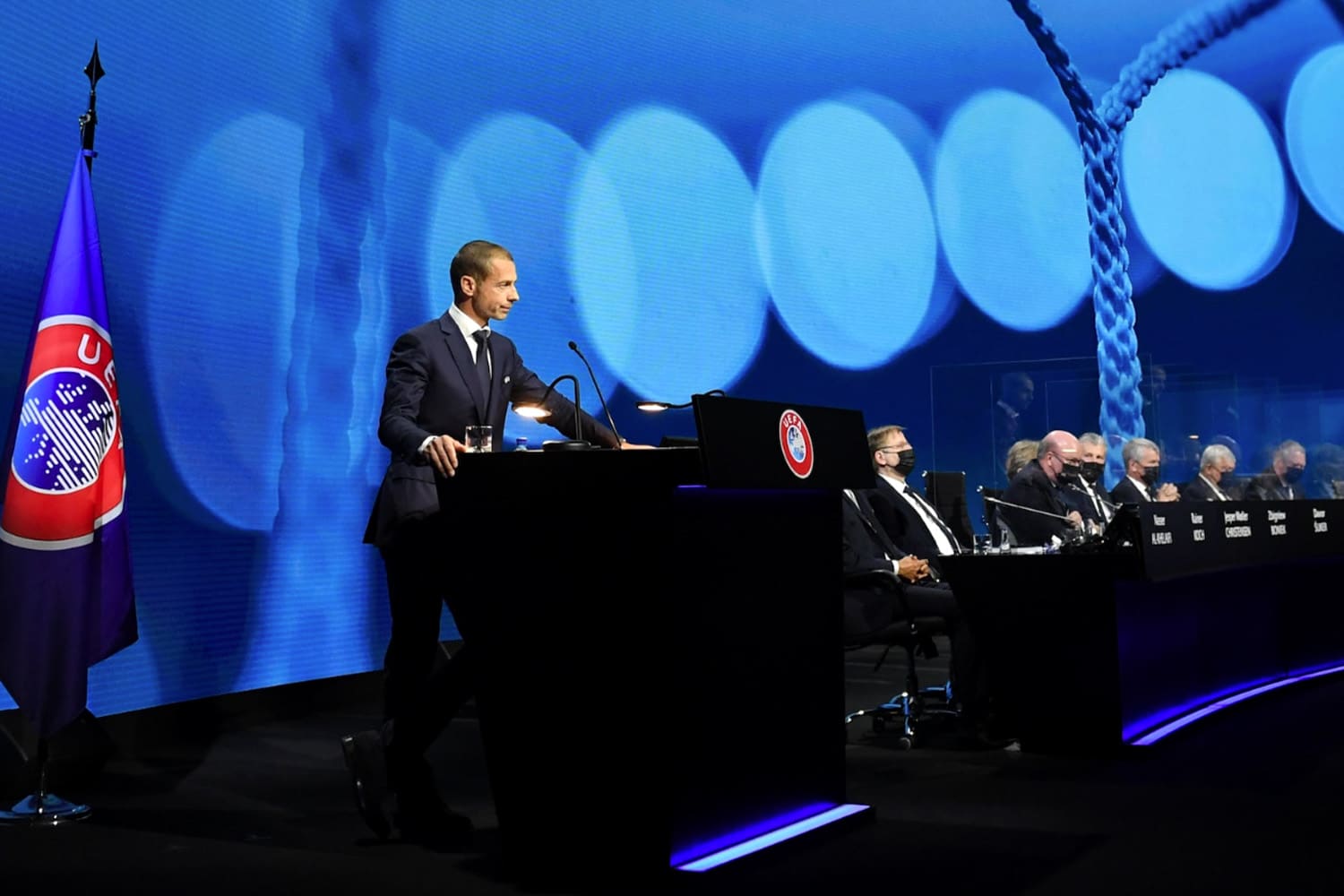 UEFA president during an address to stakeholders