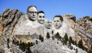 Adrian Wojnarowski of ESPN, Shams Charania of The Athletic and Stadium, Jay Glazer of Fox, and Adam Schefter of ESPN.