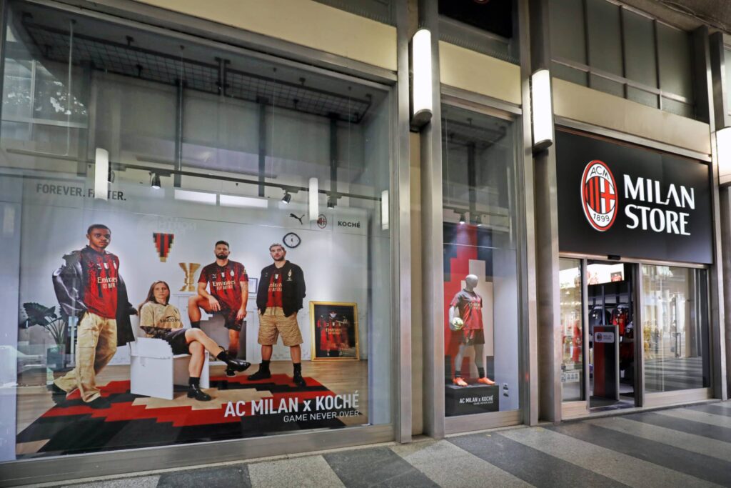 The front of the AC Milan Store run by EPI, which was acquired by Fanatics.